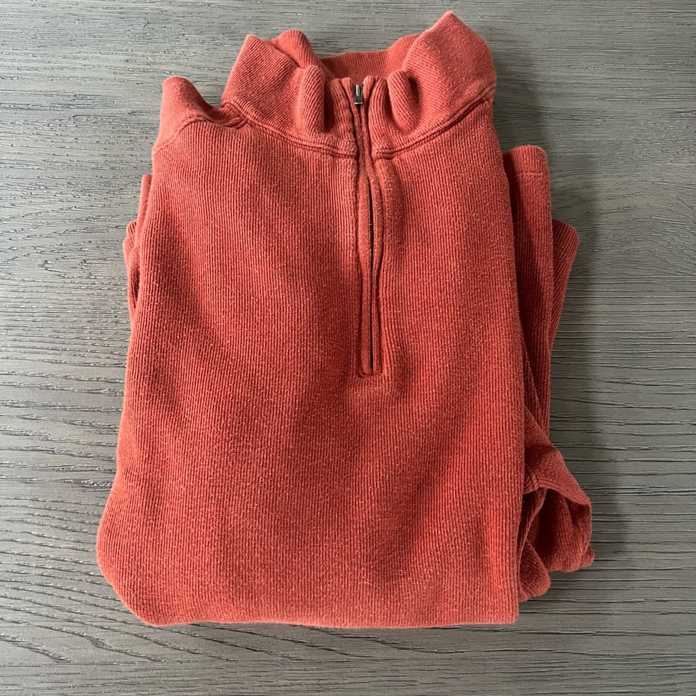 Calvin Klein Men's Zip Up Sweater in Rust